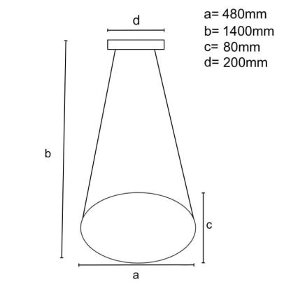 LED Prigušivi luster na sajli LED/40W/230V 3000-6500K crna + daljinski upravljač