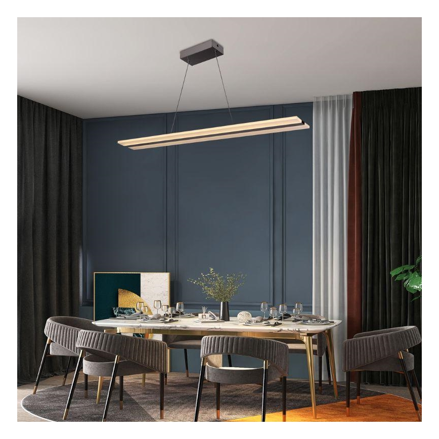 LED Prigušivi luster na sajli LED/40W/230V 3000-6500K krom + daljinski upravljač