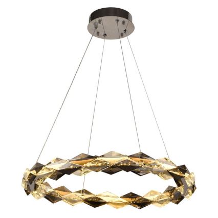 LED Prigušivi kristalni luster na sajli LED/40W/230V 3000-6500K sjajni krom + daljinski upravljač