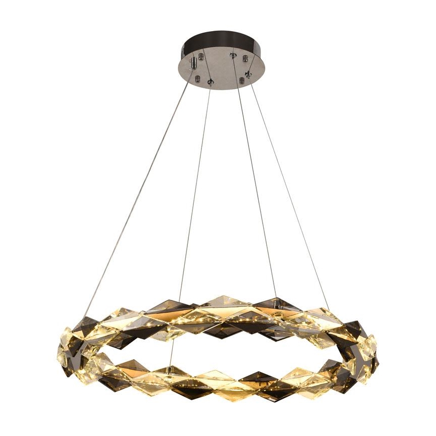 LED Prigušivi kristalni luster na sajli LED/40W/230V 3000-6500K sjajni krom + daljinski upravljač
