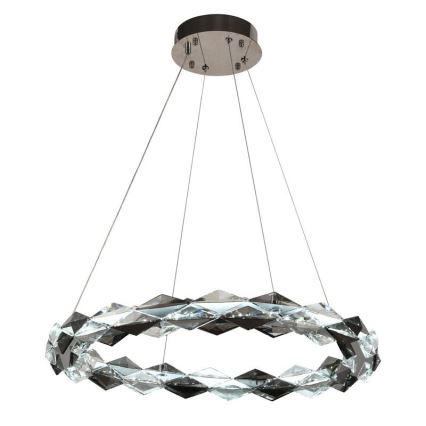 LED Prigušivi kristalni luster na sajli LED/40W/230V 3000-6500K sjajni krom + daljinski upravljač
