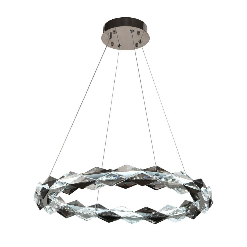 LED Prigušivi kristalni luster na sajli LED/40W/230V 3000-6500K sjajni krom + daljinski upravljač