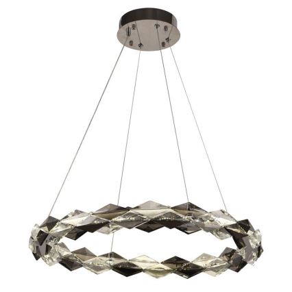 LED Prigušivi kristalni luster na sajli LED/40W/230V 3000-6500K sjajni krom + daljinski upravljač