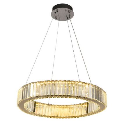 LED Prigušivi kristalni luster na sajli LED/40W/230V 3000-6500K sjajni krom + daljinski upravljač