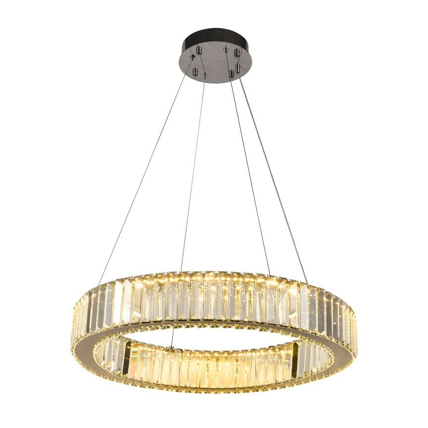 LED Prigušivi kristalni luster na sajli LED/40W/230V 3000-6500K sjajni krom + daljinski upravljač
