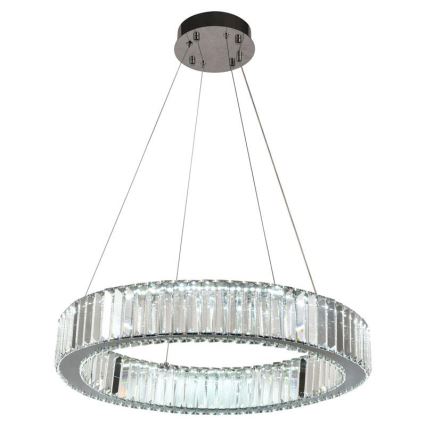 LED Prigušivi kristalni luster na sajli LED/40W/230V 3000-6500K sjajni krom + daljinski upravljač