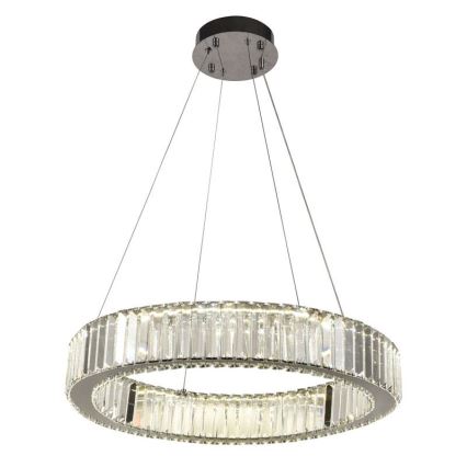 LED Prigušivi kristalni luster na sajli LED/40W/230V 3000-6500K sjajni krom + daljinski upravljač