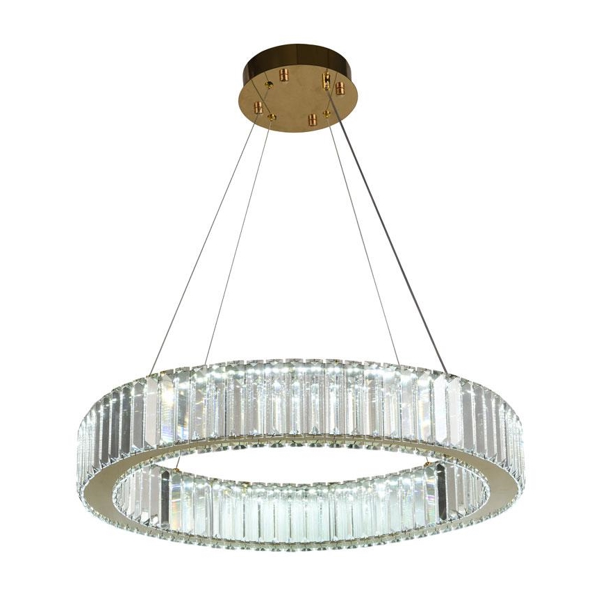 LED Prigušivi kristalni luster na sajli LED/40W/230V 3000-6500K krom/zlatna + daljinski upravljač