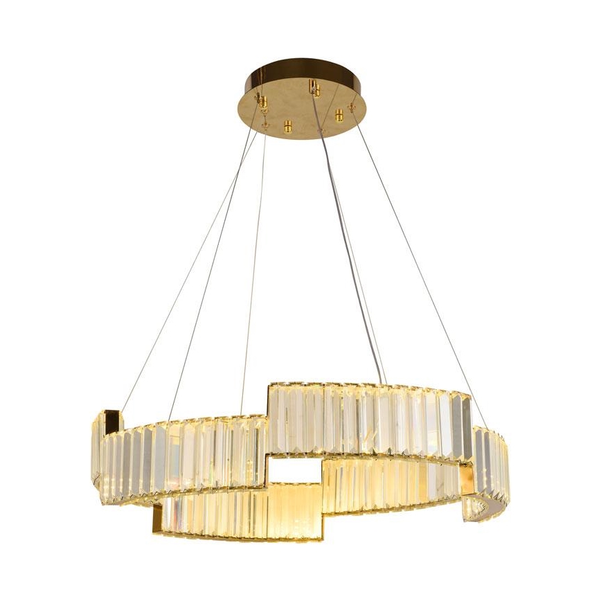 LED Prigušivi kristalni luster na sajli LED/40W/230V 3000-6500K zlatna + daljinski upravljač