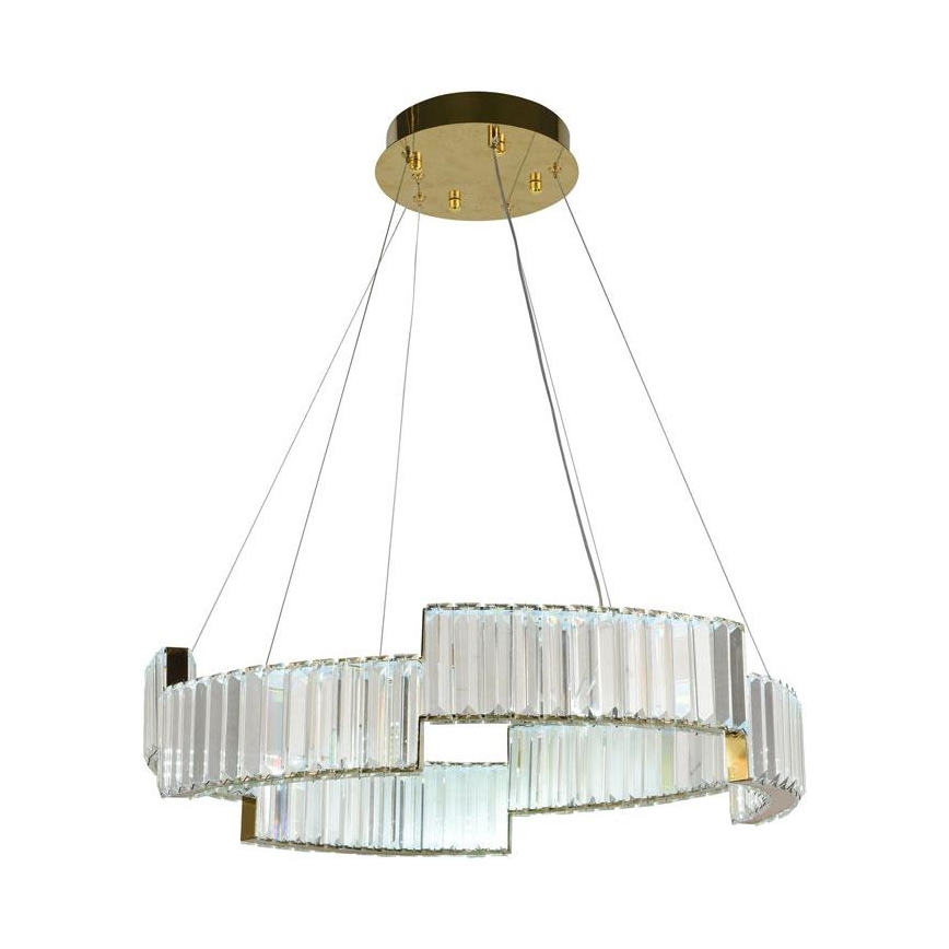 LED Prigušivi kristalni luster na sajli LED/40W/230V 3000-6500K zlatna + daljinski upravljač