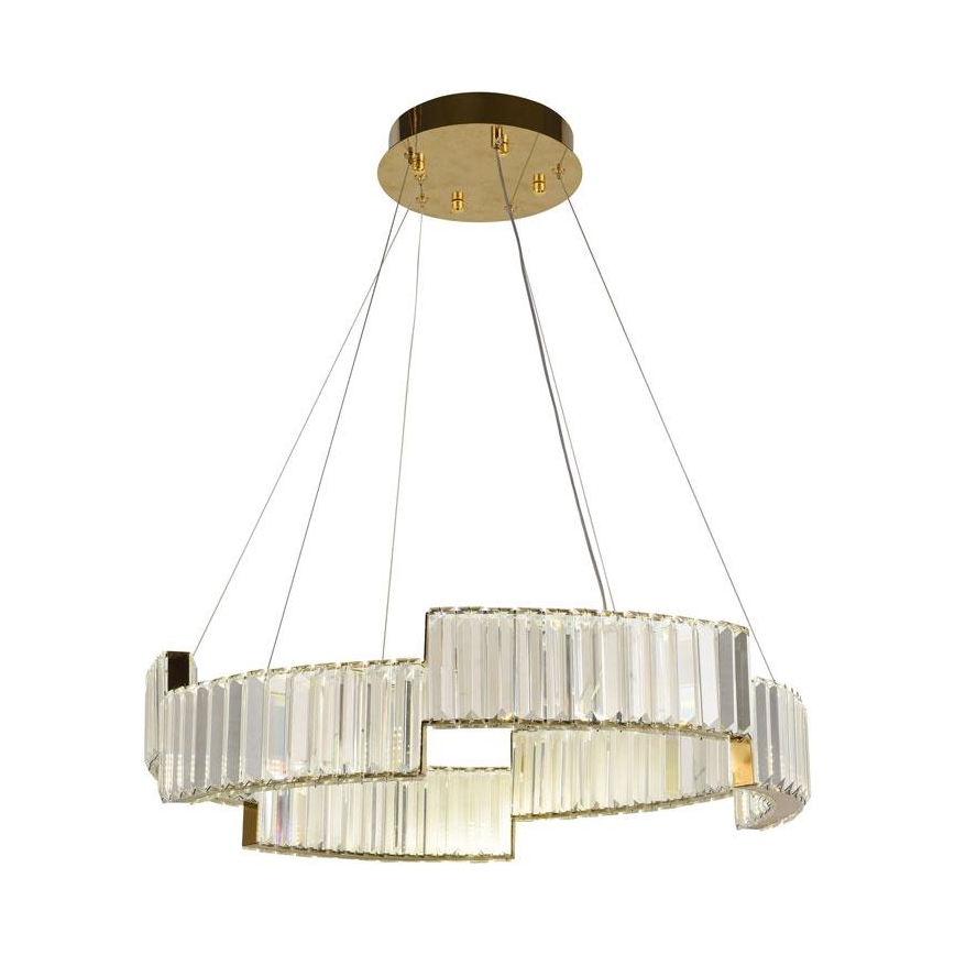 LED Prigušivi kristalni luster na sajli LED/40W/230V 3000-6500K zlatna + daljinski upravljač