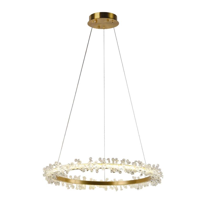 LED Prigušivi kristalni luster na sajli LED/40W/230V 3000-6500K zlatna + daljinski upravljač