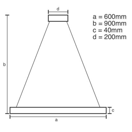 LED Prigušivi luster na sajli LED/42W/230V 3000-6500K + daljinski upravljač