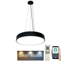 LED Prigušivi luster na sajli LED/50W/230V 3000-6500K crna + daljinski upravljač