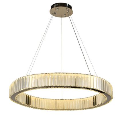 LED Prigušivi kristalni luster na sajli LED/50W/230V 3000-6500K sjajni krom + daljinski upravljač