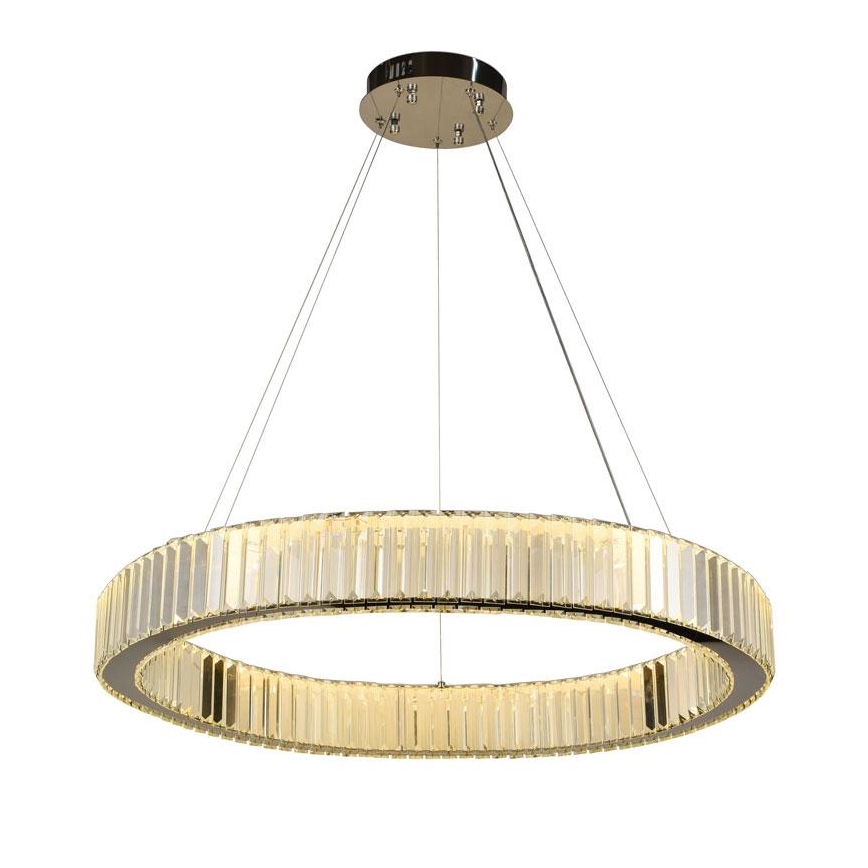 LED Prigušivi kristalni luster na sajli LED/50W/230V 3000-6500K sjajni krom + daljinski upravljač