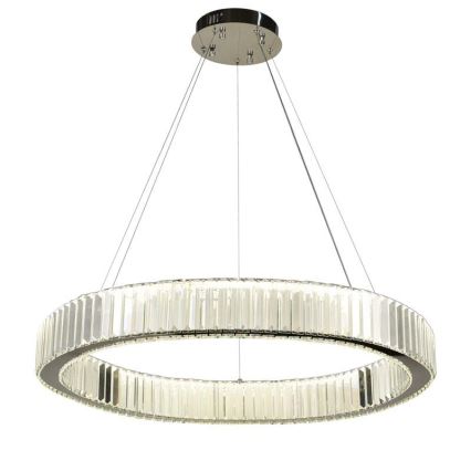 LED Prigušivi kristalni luster na sajli LED/50W/230V 3000-6500K sjajni krom + daljinski upravljač