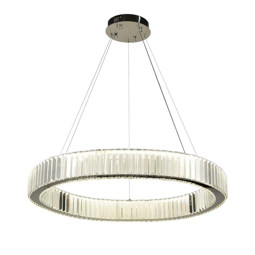 LED Prigušivi kristalni luster na sajli LED/50W/230V 3000-6500K sjajni krom + daljinski upravljač