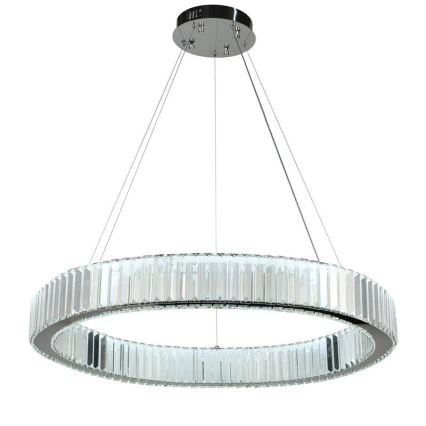 LED Prigušivi kristalni luster na sajli LED/50W/230V 3000-6500K krom + daljinski upravljač