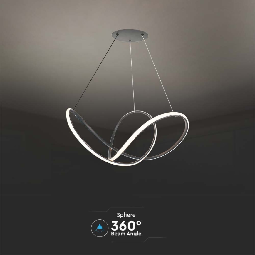 LED Prigušivi luster na sajli LED/50W/230V 3000K crna