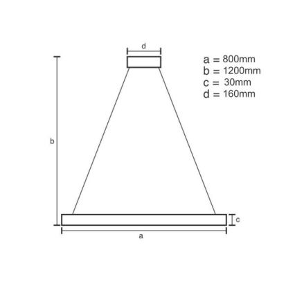 LED Prigušivi luster na sajli LED/55W/230V 3000-6500K + daljinski upravljač