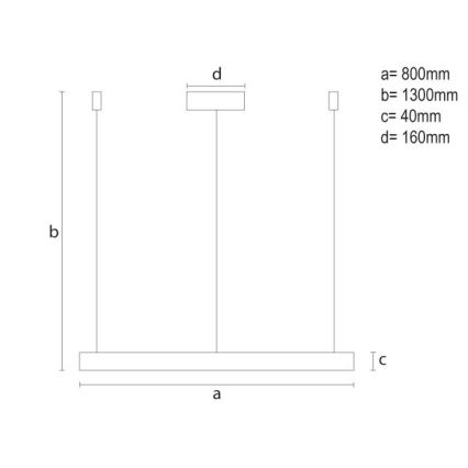 LED Prigušivi luster na sajli LED/55W/230V 3000-6500K + daljinski upravljač