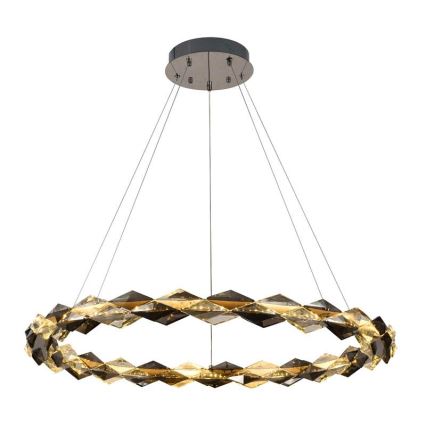 LED Prigušivi kristalni luster na sajli LED/55W/230V 3000-6500K sjajni krom + daljinski upravljač