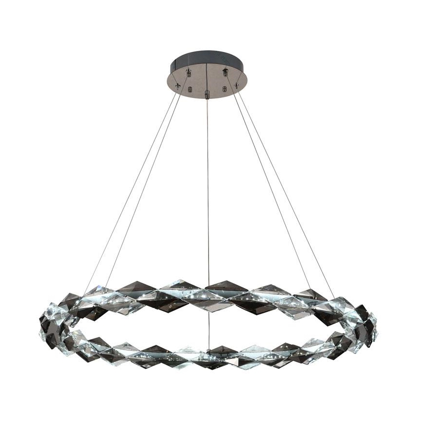 LED Prigušivi kristalni luster na sajli LED/55W/230V 3000-6500K sjajni krom + daljinski upravljač