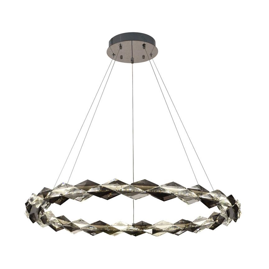 LED Prigušivi kristalni luster na sajli LED/55W/230V 3000-6500K sjajni krom + daljinski upravljač