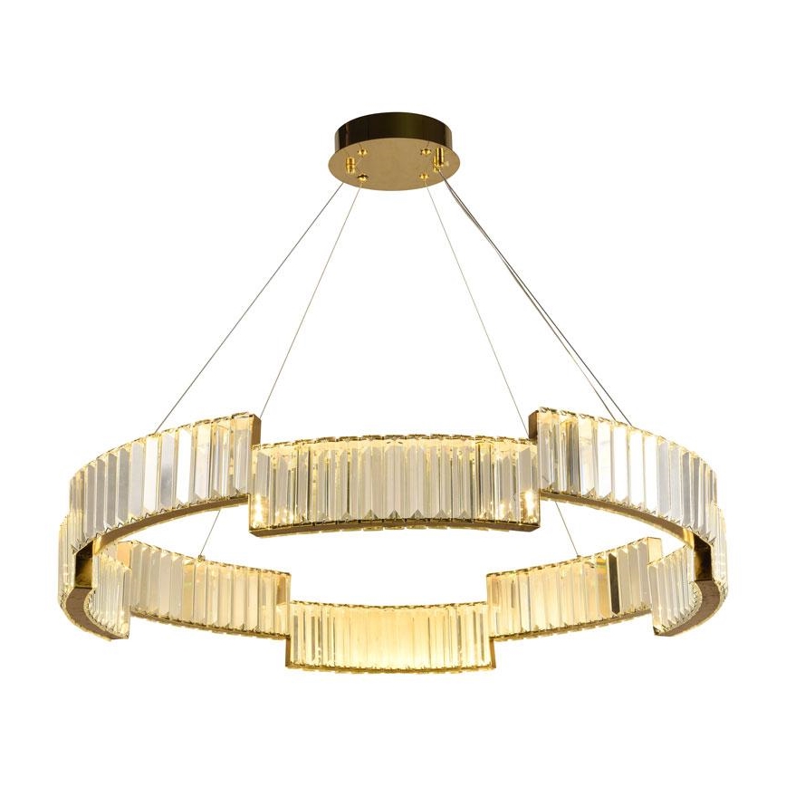 LED Prigušivi kristalni luster na sajli LED/60W/230V 3000-6500K zlatna + daljinski upravljač