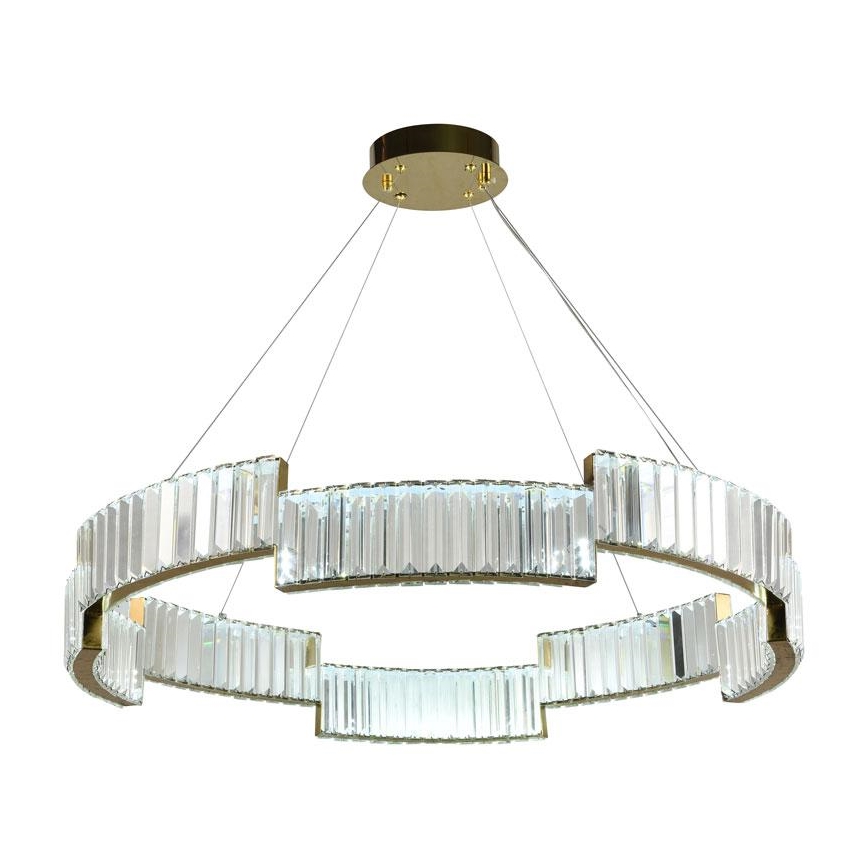 LED Prigušivi kristalni luster na sajli LED/60W/230V 3000-6500K zlatna + daljinski upravljač