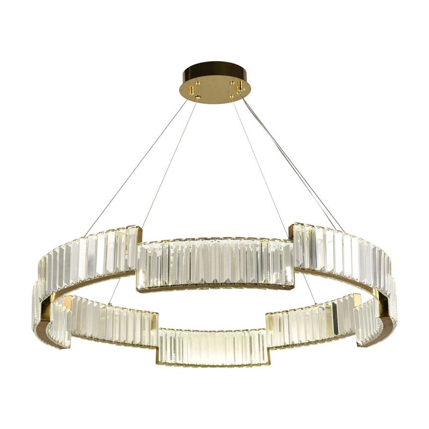 LED Prigušivi kristalni luster na sajli LED/60W/230V 3000-6500K zlatna + daljinski upravljač