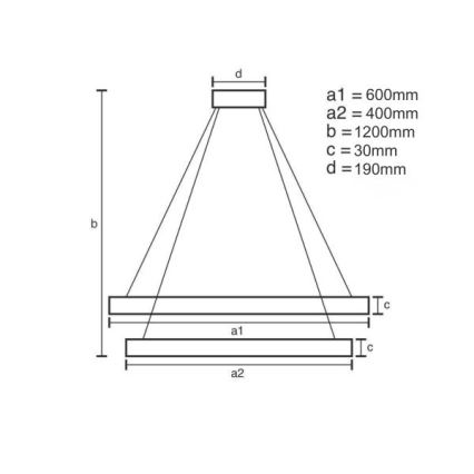 LED Prigušivi luster na sajli LED/65W/230V 3000-6500K + daljinski upravljač