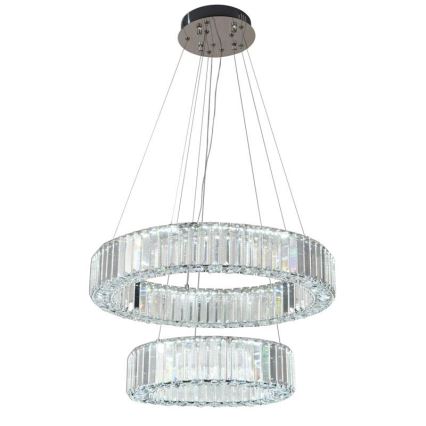 LED Prigušivi kristalni luster na sajli LED/65W/230V 3000-6500K krom + daljinski upravljač