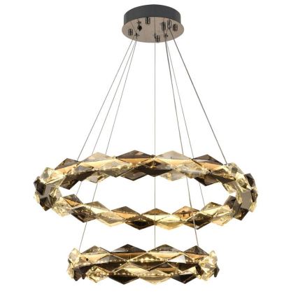 LED Prigušivi kristalni luster na sajli LED/65W/230V 3000-6500K sjajni krom + daljinski upravljač