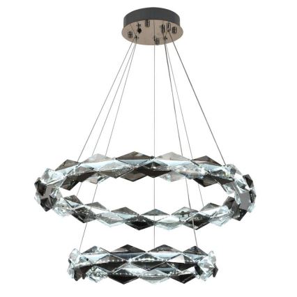 LED Prigušivi kristalni luster na sajli LED/65W/230V 3000-6500K sjajni krom + daljinski upravljač