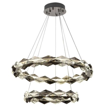 LED Prigušivi kristalni luster na sajli LED/65W/230V 3000-6500K sjajni krom + daljinski upravljač