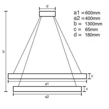 LED Prigušivi kristalni luster na sajli LED/65W/230V 3000-6500K krom + daljinski upravljač