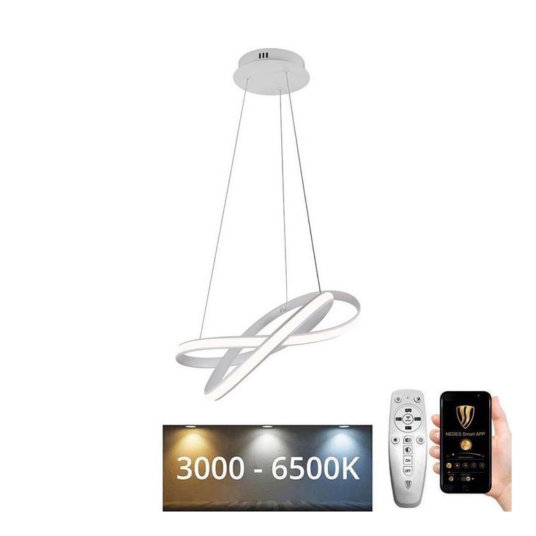 LED Prigušivi luster na sajli LED/70W/230V 3000-6500K bijela + daljinski upravljač