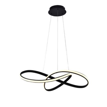 LED Prigušivi luster na sajli LED/70W/230V 3000-6500K pr. 60 cm crna + daljinski upravljač