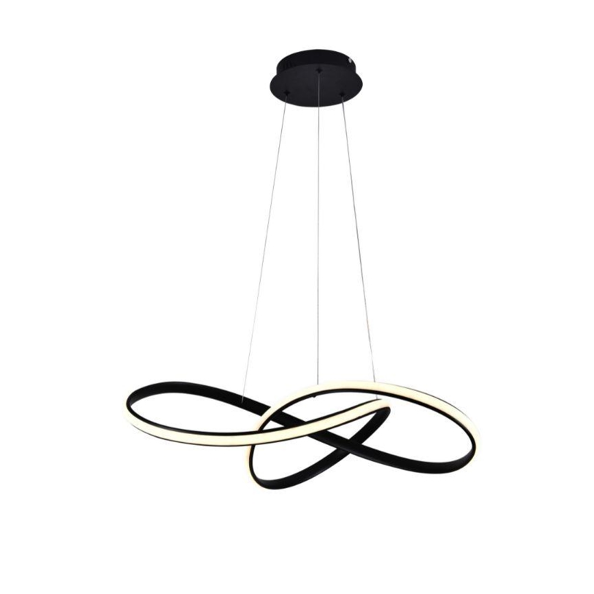 LED Prigušivi luster na sajli LED/70W/230V 3000-6500K pr. 60 cm crna + daljinski upravljač