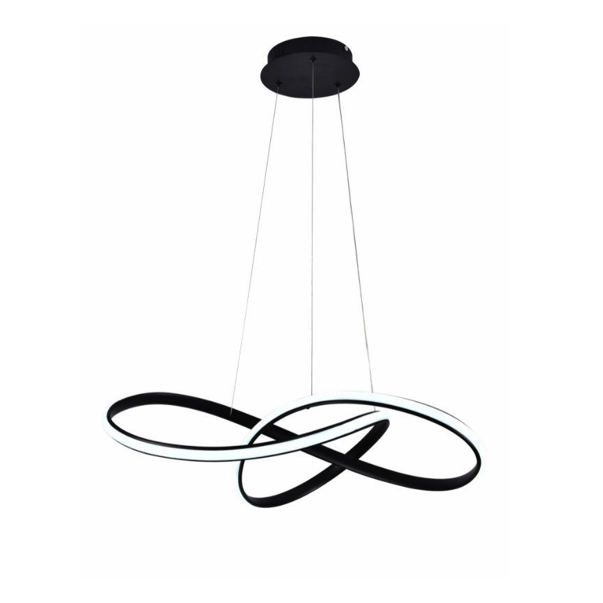 LED Prigušivi luster na sajli LED/70W/230V 3000-6500K pr. 60 cm crna + daljinski upravljač