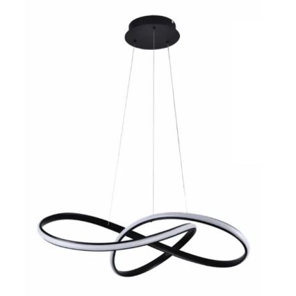 LED Prigušivi luster na sajli LED/70W/230V 3000-6500K pr. 60 cm crna + daljinski upravljač