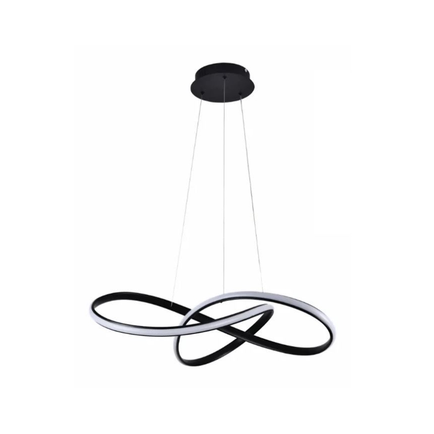 LED Prigušivi luster na sajli LED/70W/230V 3000-6500K pr. 60 cm crna + daljinski upravljač