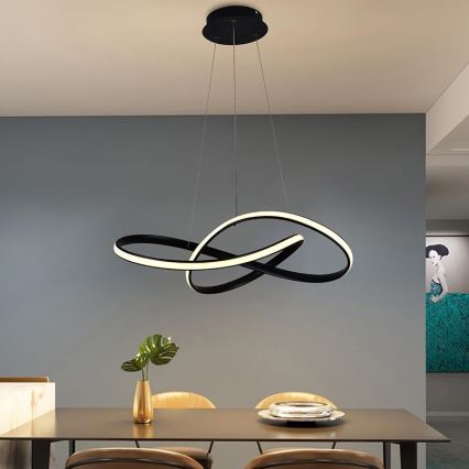 LED Prigušivi luster na sajli LED/70W/230V 3000-6500K pr. 55 cm + daljinski upravljač