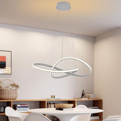 LED Prigušivi luster na sajli LED/70W/230V 3000-6500K pr. 55 cm + daljinski upravljač