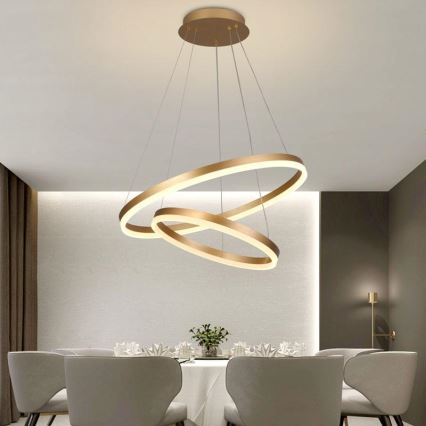 LED Prigušivi luster na sajli LED/70W/230V 3000-6500K pr. 60 cm + daljinski upravljač