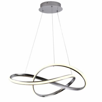 LED Prigušivi luster na sajli LED/70W/230V 3000-6500K pr. 60 cm sjajni krom + daljinski upravljač