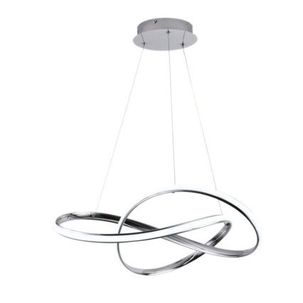 LED Prigušivi luster na sajli LED/70W/230V 3000-6500K pr. 60 cm sjajni krom + daljinski upravljač
