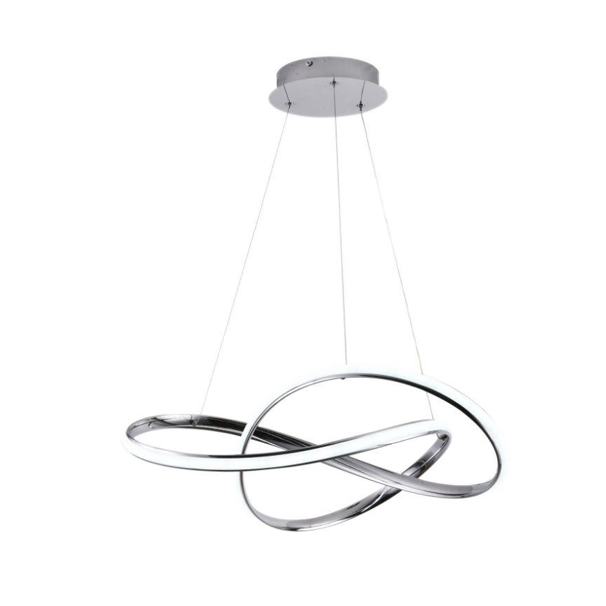 LED Prigušivi luster na sajli LED/70W/230V 3000-6500K pr. 60 cm sjajni krom + daljinski upravljač